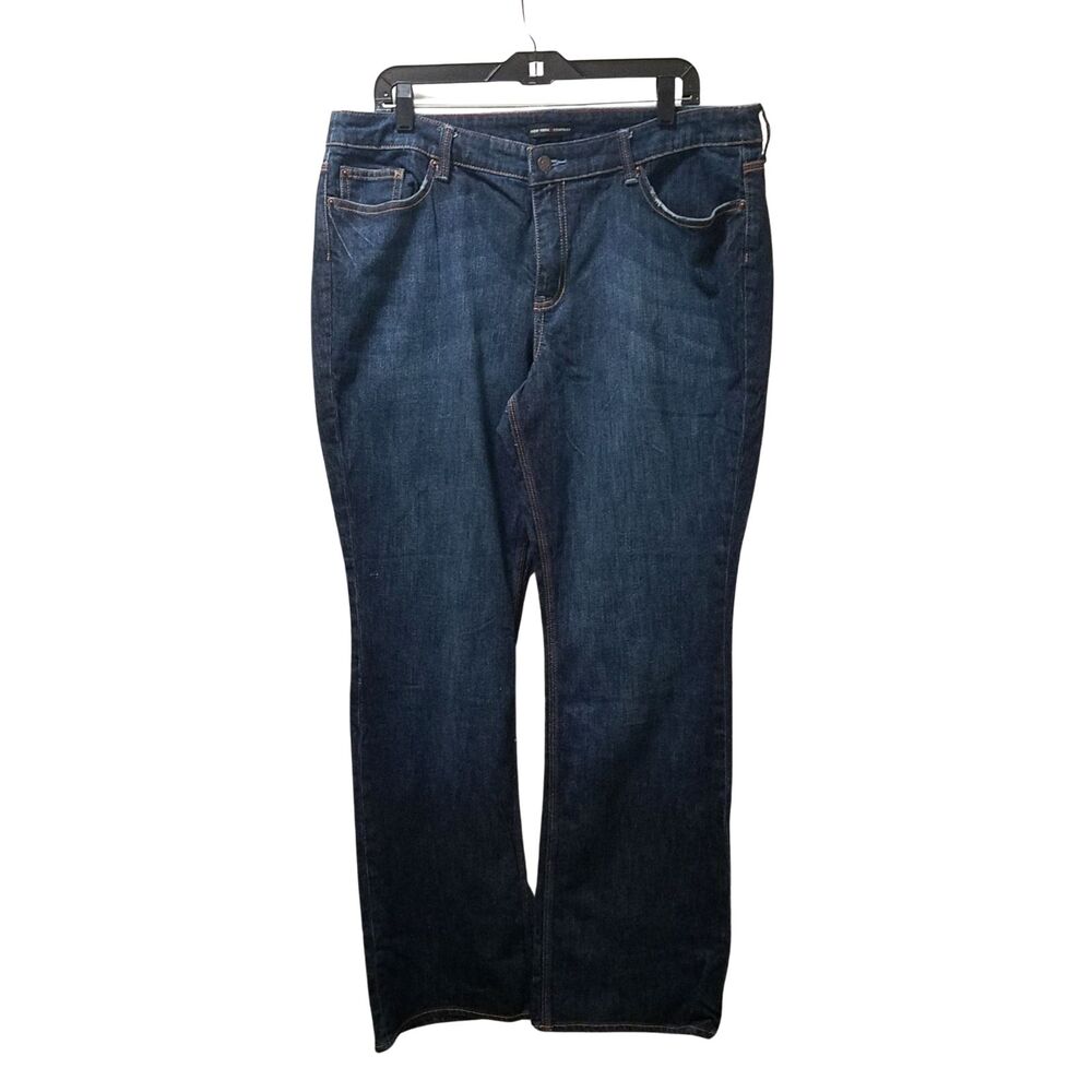 New York & Company Women's Dark Blue Boot Cut Jeans